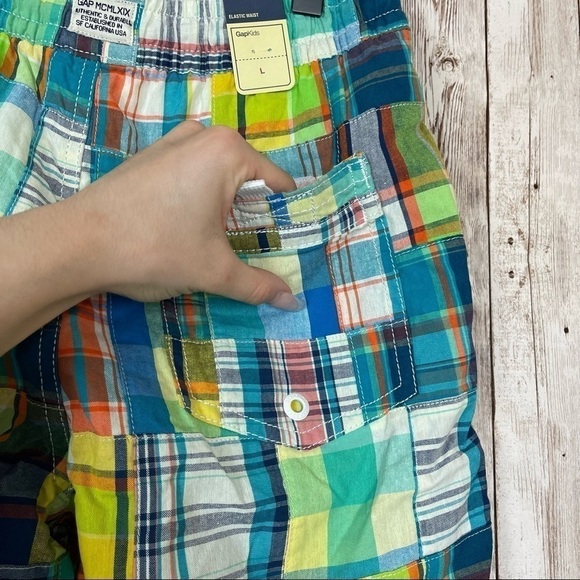 GAP Kids Plaid Pull-On Swim Trunks Size Large Boys - Picture 7 of 11